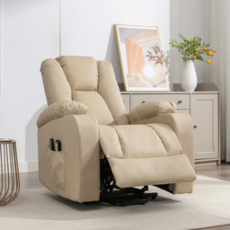 Artemis Home Hartville Cream Massage and Heat Electric Recliner Chair - Size: Single - Wilko - thumbnail 3