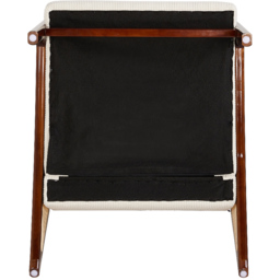 Living and Home White Corduroy Armchair with Rattan Armrest - Size: Single - Wilko - thumbnail 5