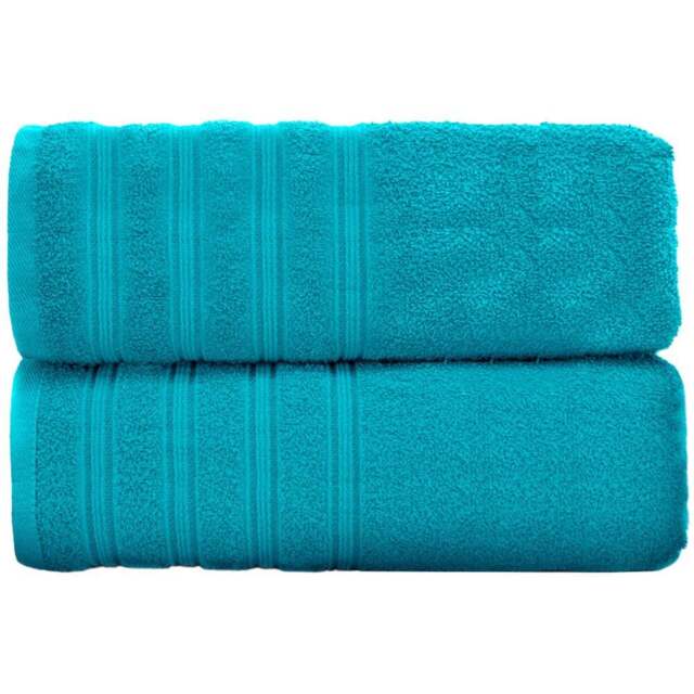 Velosso Hampi Cotton Teal Bath Sheet Set of 2 - Blue - Wilko - image 1