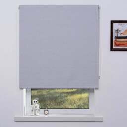 Textured Blackout Blind Linen Silver 120cm - Wilko