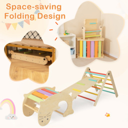 Costway Multicolour Kids 7 in 1 Wooden Foldable Indoor Climbing Toy - Size: 119.4 x 55.9 x 12.7cm - Wilko - thumbnail 5