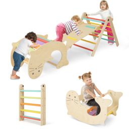 Costway Multicolour Kids 7 in 1 Wooden Foldable Indoor Climbing Toy - Size: 119.4 x 55.9 x 12.7cm - Wilko - thumbnail 4