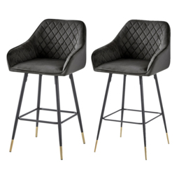 Baumhaus Gunmetal Grey Bar Stool Set of 2 - Wilko - thumbnail 3