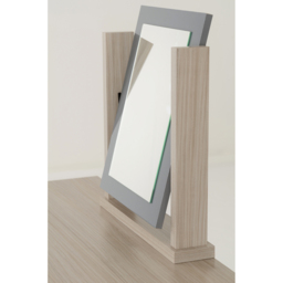 Seconique Nevada 4 Drawer Gloss Grey and Light Oak Veneer Dressing Table Set with Mirror - Size: 40 x 100 x 77cm - Wilko - thumbnail 5