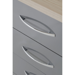 Seconique Nevada 4 Drawer Gloss Grey and Light Oak Veneer Dressing Table Set with Mirror - Size: 40 x 100 x 77cm - Wilko - thumbnail 6