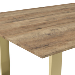 Antibes 6 Seater Wood Effect Dining Table Gold - LPD Home - Wilko - thumbnail 6