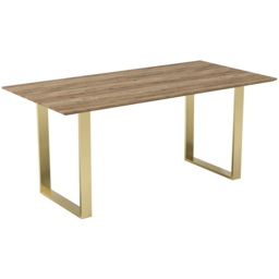 Antibes 6 Seater Wood Effect Dining Table Gold - LPD Home - Wilko - thumbnail 3