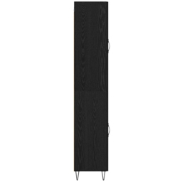 vidaXL 2 Door Black Tall Slim Highboard - Size: 117.5 x 78.5 x 33cm - Wilko - thumbnail 5
