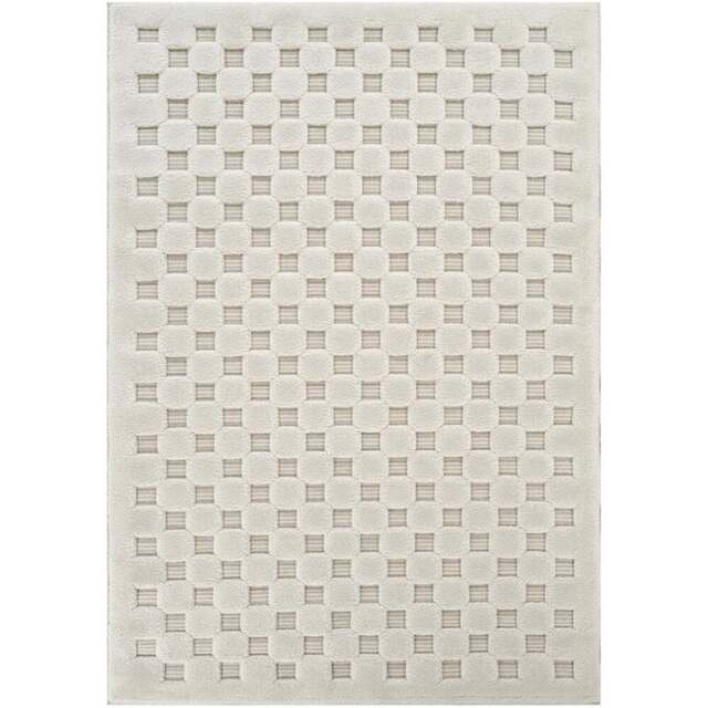 Freya Living Room Area Rug Contemporary 3D Embossed Modern Cubed Design - Cream 160cm x 230cm - Size: 230 x 160 x 2cm - Desire Rugs - Wilko - image 1