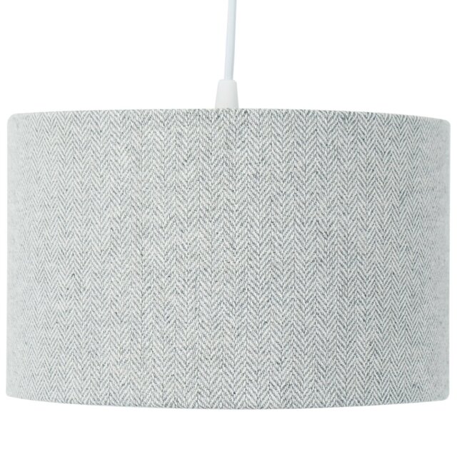 Woven Drum Shade - Grey/25cm - Wilko - image 1