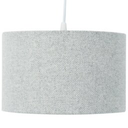 Woven Drum Shade - Grey/25cm - Wilko