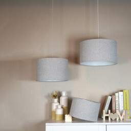 Woven Drum Shade - Grey/25cm - Wilko - thumbnail 4