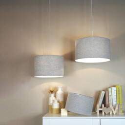 Woven Drum Shade - Grey/25cm - Wilko - thumbnail 5