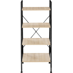 tectake Newcastle 4 Tier Light Wood Oak Sonoma Ladder Shelf - Size: 139 x 35.5 x 57.5cm - Brown - Wilko - thumbnail 4