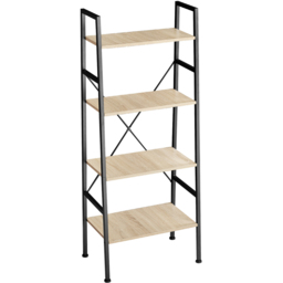 tectake Newcastle 4 Tier Light Wood Oak Sonoma Ladder Shelf - Size: 139 x 35.5 x 57.5cm - Brown - Wilko - thumbnail 3