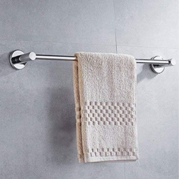Nes Home Chrome Round Towel Rail 600mm - Size: 4.8 x 60 x 7cm - Silver - Wilko - thumbnail 3