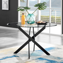 Furniturebox Arona Harley 6 Seater Round Dining Set Taupe and Black - Cream - Wilko - thumbnail 3