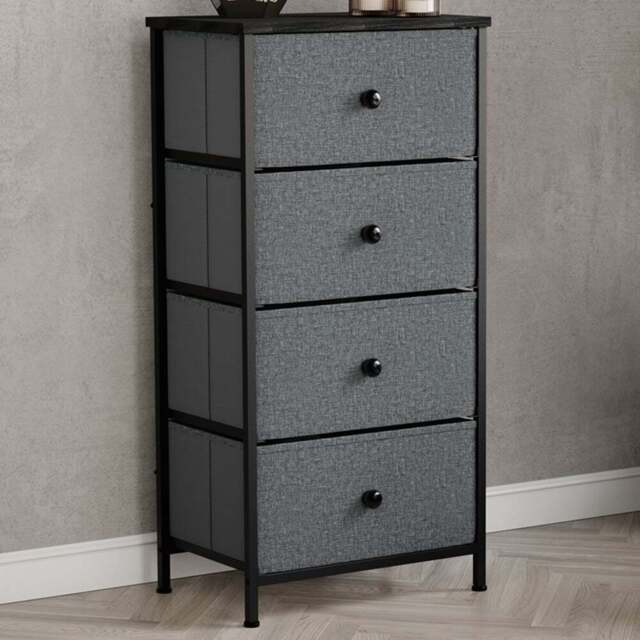 Vida Designs Chorley 4 Drawer Grey and Black Fabric Chest of Drawer - Wilko - image 1