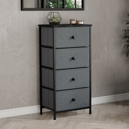 Vida Designs Chorley 4 Drawer Grey and Black Fabric Chest of Drawer - Wilko - thumbnail 4