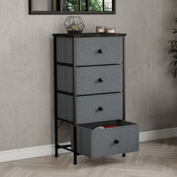 Vida Designs Chorley 4 Drawer Grey and Black Fabric Chest of Drawer - Wilko - thumbnail 5