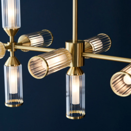 Merano Trieste Clear Frosted Glass Satin Brass Plate Bar Pendant Ceiling Light - Size: 42.6 x 0.1 x 103cm - Brown - Wilko - thumbnail 5
