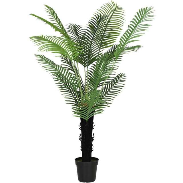 HOMCOM Areca Palm Tree Artificial Plant Pot with Flocked Soil 175cm - Size: 29 x 29 x 124cm - Green - Wilko - image 1