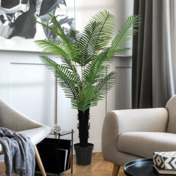 HOMCOM Areca Palm Tree Artificial Plant Pot with Flocked Soil 175cm - Size: 29 x 29 x 124cm - Green - Wilko - thumbnail 5