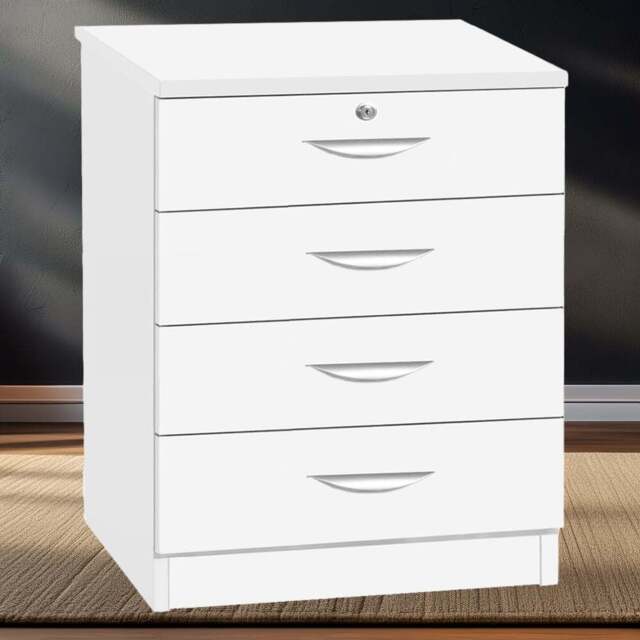 R White Cabinets 4 Drawer White Chest of Drawers - Wilko - image 1