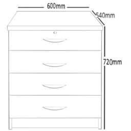 R White Cabinets 4 Drawer White Chest of Drawers - Wilko - thumbnail 6