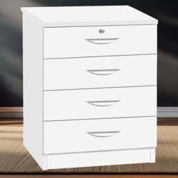R White Cabinets 4 Drawer White Chest of Drawers - Wilko - thumbnail 1
