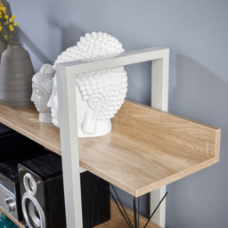 Home Source Urban 3 Shelf White and Oak Effect Wide Bookcase - Grey - Wilko - thumbnail 4