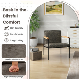 Costway Grey Accent Chair - Size: Single - Wilko - thumbnail 7