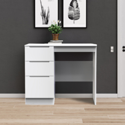 Crowndale Milan 3 Drawer Gloss White Dressing Table - Size: 40 x 93 x 79cm - Wilko - thumbnail 4