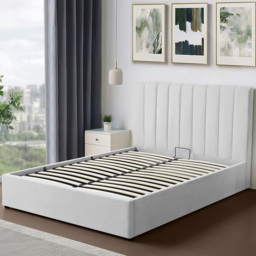 Brooklyn Evelynne Double Light Grey Linen Ottoman Bed - Wilko - thumbnail 1