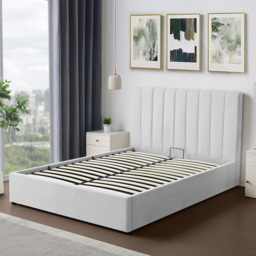 Brooklyn Evelynne Double Light Grey Linen Ottoman Bed - Wilko - thumbnail 6