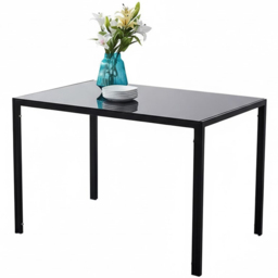 Kosy Koala 4 Seater Glass and Faux Leather Dining Set Mustard and Black - Wilko - thumbnail 4