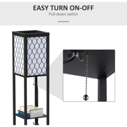 Portland 3 Shelf Black Modern Floor Lamp - Size: 26 x 26 x 160cm - Wilko - thumbnail 4