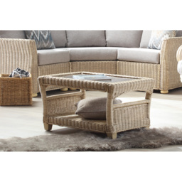 Desser Dijon Cane Natural Rattan Coffee Table - Size: 57 x 89 x 47cm - Cream - Wilko - thumbnail 3