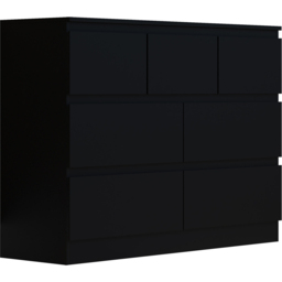 FWStyle Stora Merchant 7 Drawer Matt Black Chest of Drawers - Wilko - thumbnail 3