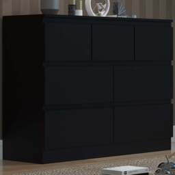 FWStyle Stora Merchant 7 Drawer Matt Black Chest of Drawers - Wilko - thumbnail 1