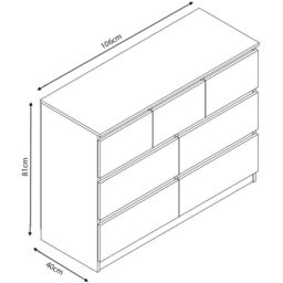 FWStyle Stora Merchant 7 Drawer Matt Black Chest of Drawers - Wilko - thumbnail 7