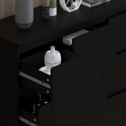 FWStyle Stora Merchant 7 Drawer Matt Black Chest of Drawers - Wilko - thumbnail 4