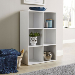 Home Source 6 Cube White Bookcase - Size: 90 x 60 x 30cm - Wilko - thumbnail 4