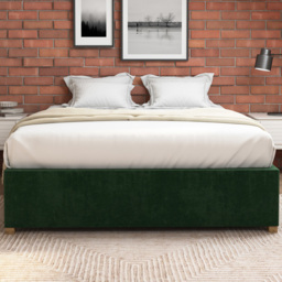 Aspire Furniture Small Double Forest Green Plush Platform Ottoman Bed - Aspire Beds - Wilko - thumbnail 4