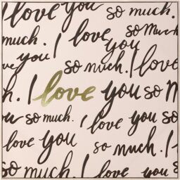 I Love You Handpainted Framed Art Beige - Wilko - thumbnail 1