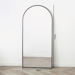 Anax Black Framed Arch Wall Mirror 170 x 80cm - Home Garden Direct - Wilko - thumbnail 5