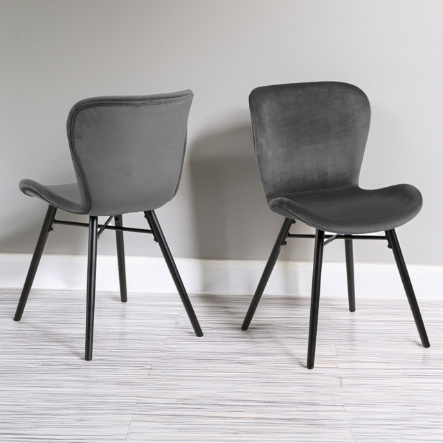 Florence Batilda Set of 2 Dark Grey Dining Chairs - Furniture To Go - Wilko - image 1