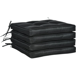 Outsunny Garden Seat Cushion Black - Size: 22 x 44 x 44cm - Wilko