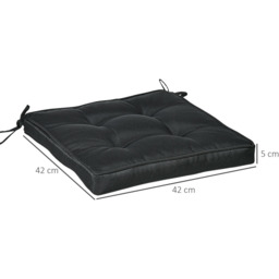 Outsunny Garden Seat Cushion Black - Size: 22 x 44 x 44cm - Wilko - thumbnail 6