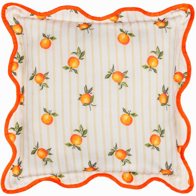Furn Fruits Yellow Oranges Stripe Cushion 45 x 45cm - Wilko - image 1